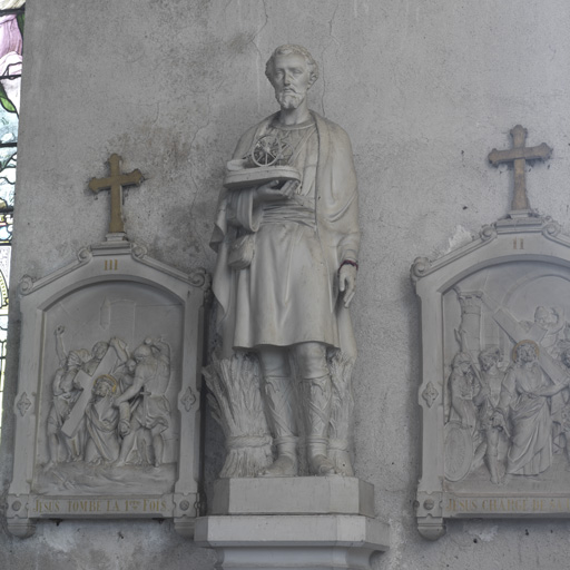 Ensemble de 2 statues : saint Roch et saint Isidore