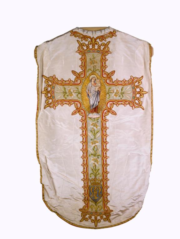 chasuble, étole, manipule : ornement blanc n°1