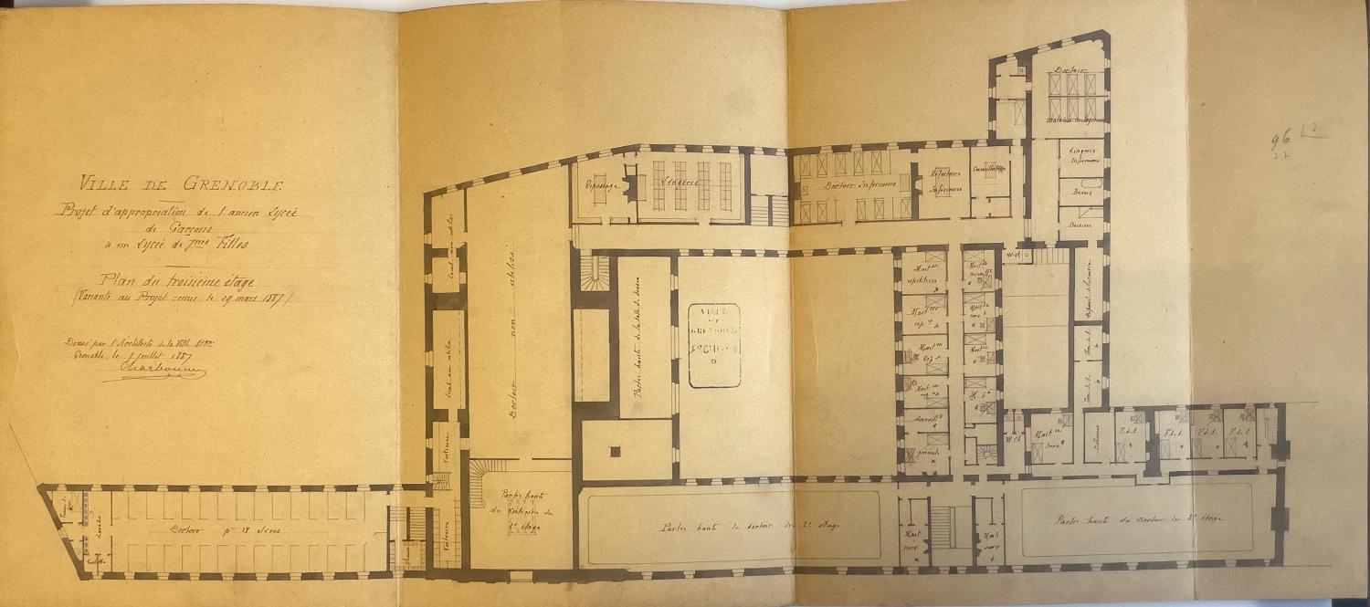 Collège de jésuites, dit Royal-Dauphin, puis école centrale, lycée, collège royal, lycée de garçons puis lycée de jeunes filles, actuellement cité scolaire Stendhal