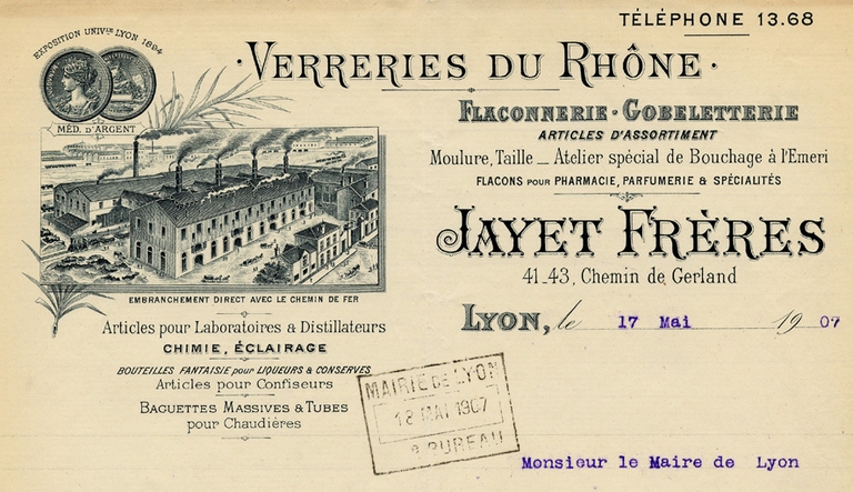 Verrerie Jayet frères, verrerie de Gerland puis verrerie du Rhône puis Usine de construction métallique dite la décoration métallique actuellement garage de réparation automobile et restaurant dit au bureau