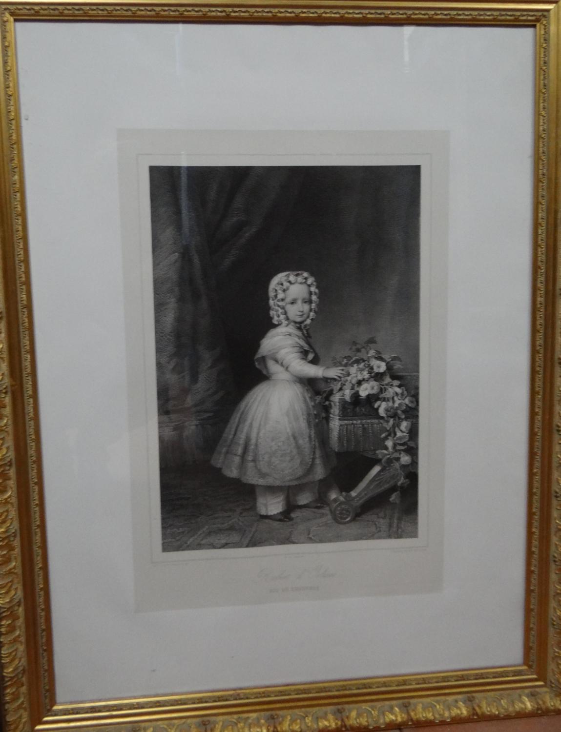 Lithographie de Léon Noël d'après Franz Xaver Winterhalter : Portrait de Robert d'Orléans duc de Chartres, enfant