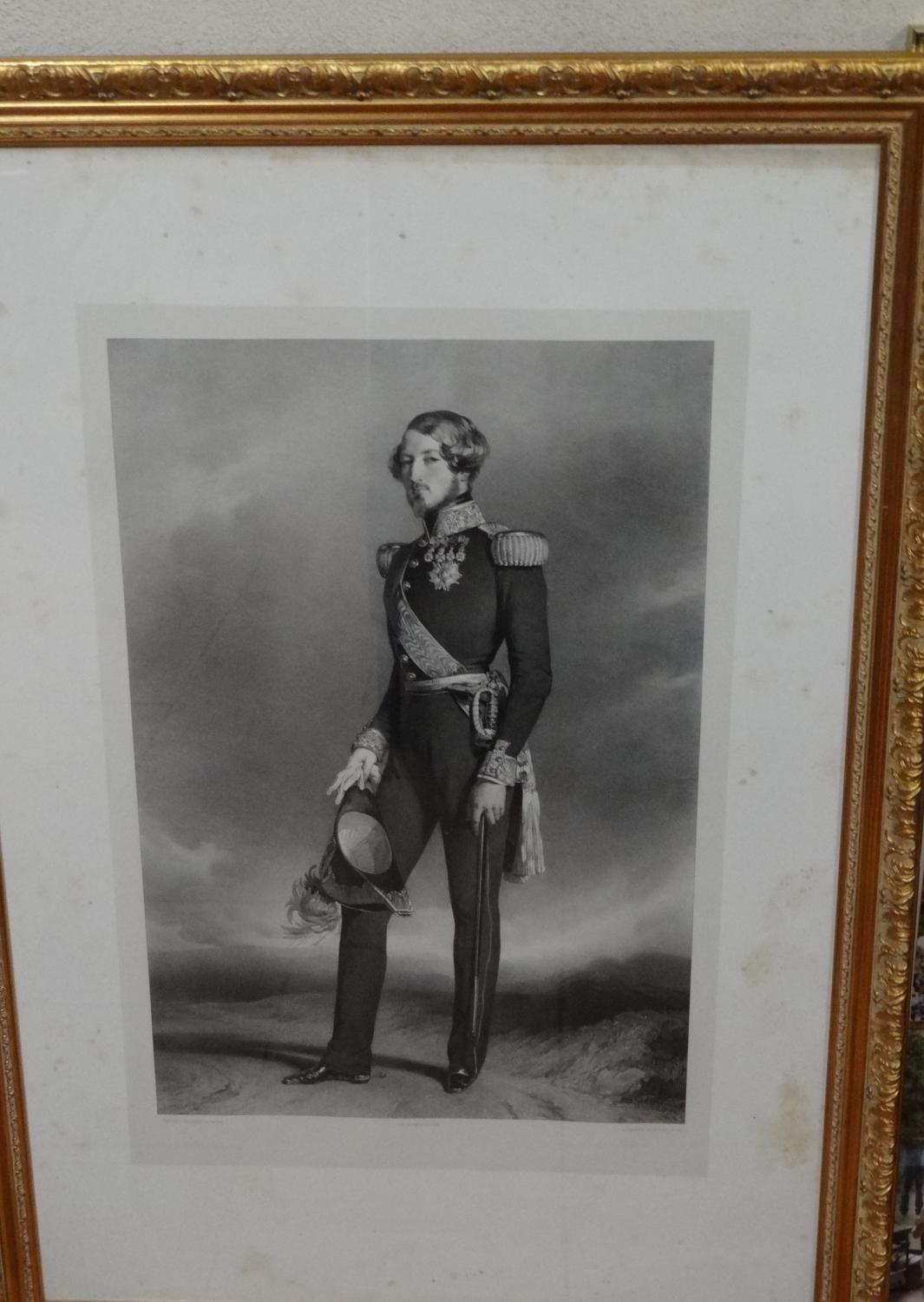 Estampe : portrait d'Auguste de Saxe-Cobourg