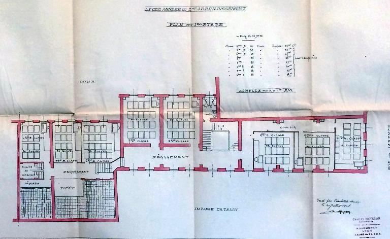 Lycée Ampère, annexe Perrache, actuellement collège Jean-Monnet, annexe Catelin