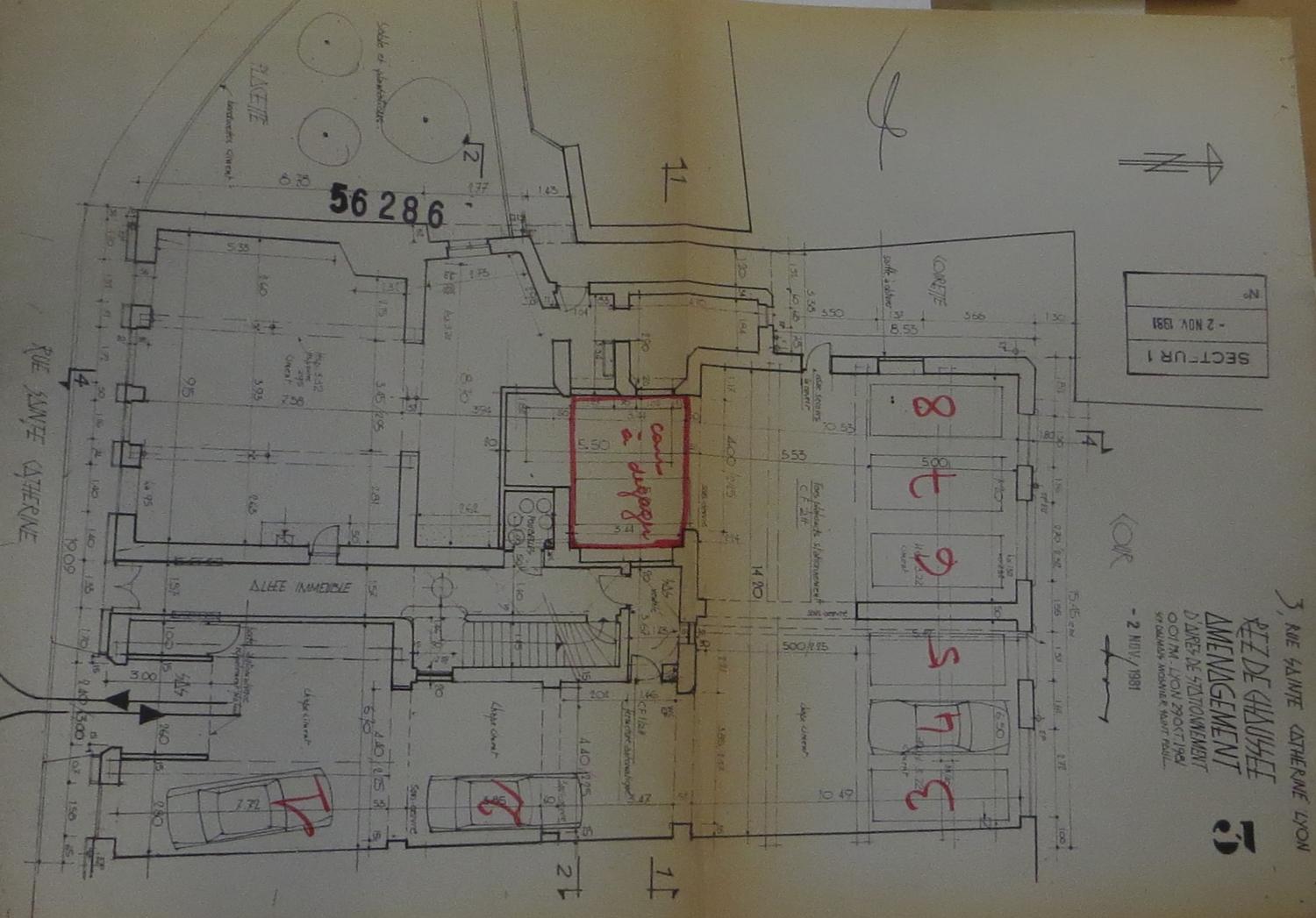 Projet parking, plan du rez-de-chaussée, 1981 (ACL : 405W008)