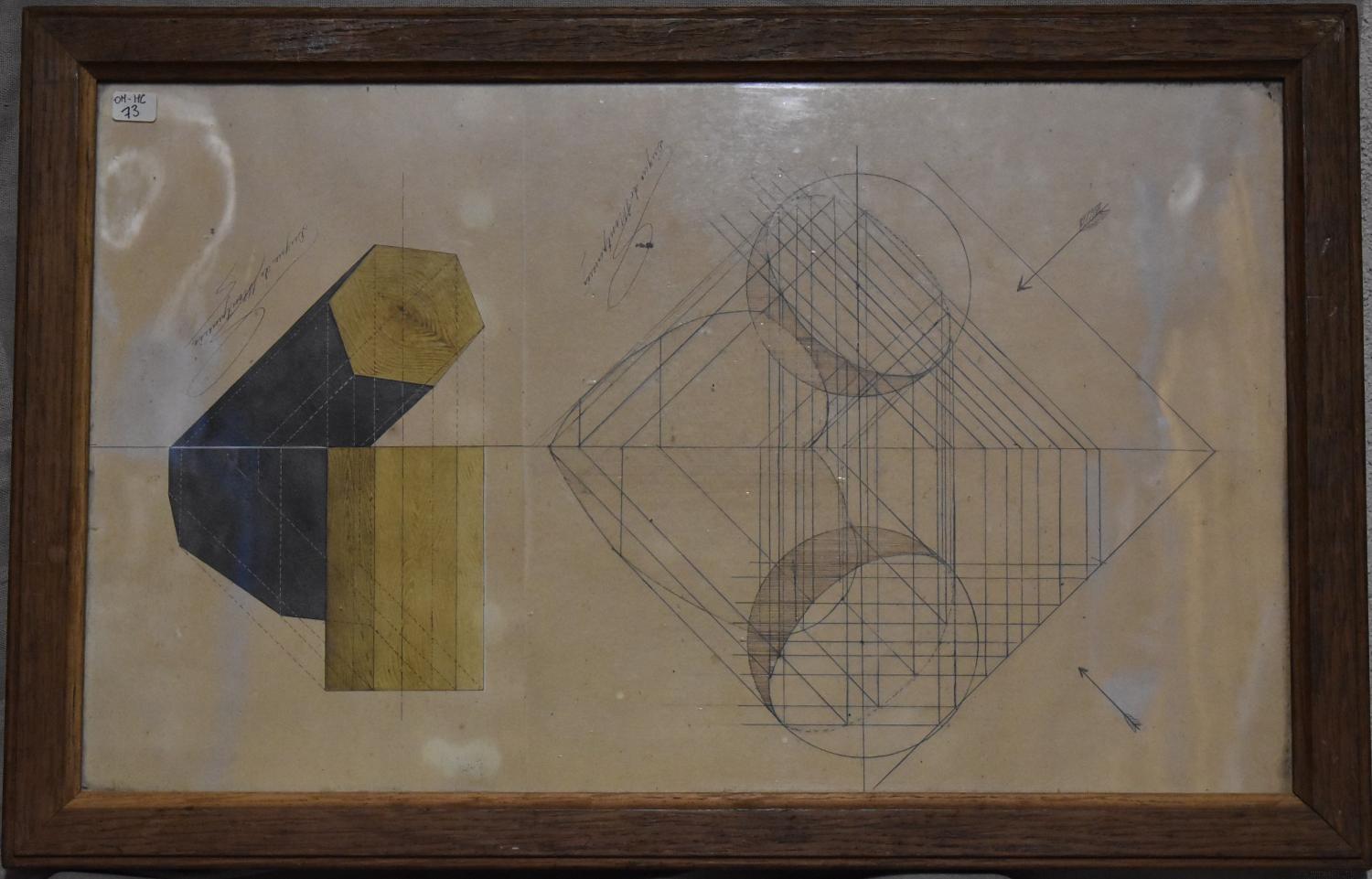 Dessin technique réalisé par Ferdinand d'Orléans duc de Montpensier (1884-1924)