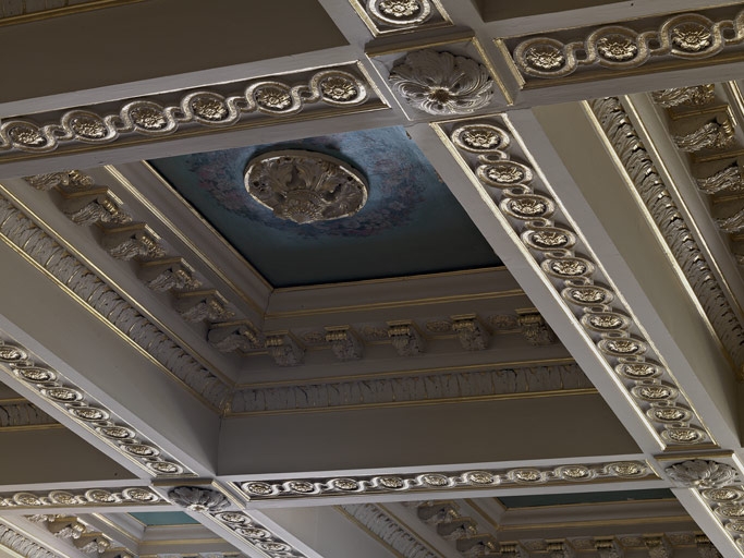 Plafond à caissons décorés du salon des Enfants musiciens : Putti