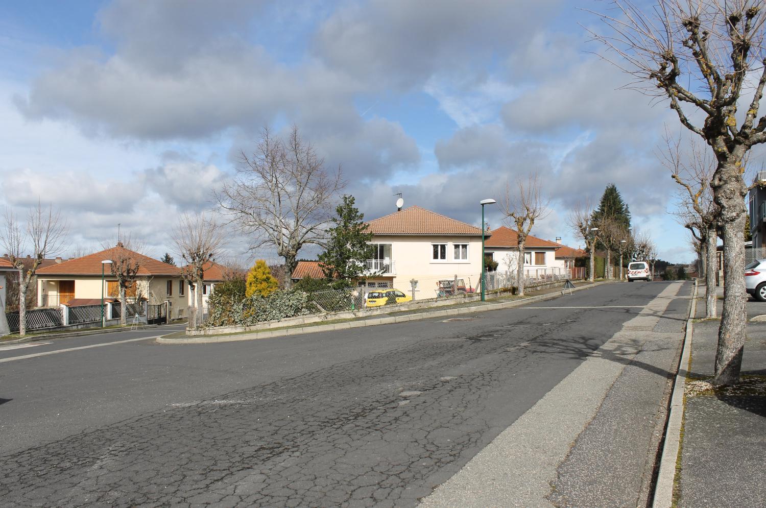 Les immeubles HLM de la Croix-Saint-Romain et le lotissement Les Érables à Sainte-Sigolène.