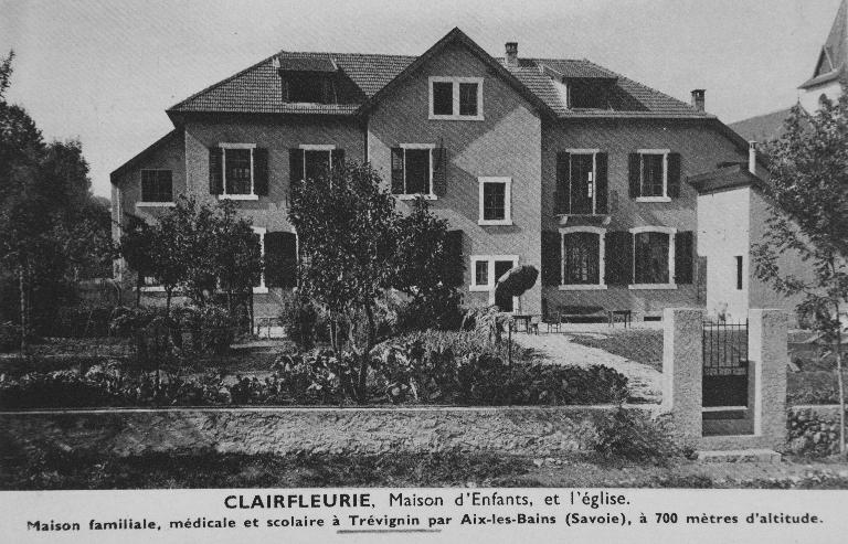 Mairie-école de garçons, puis maison d’enfants Clairfleurie, puis internat "les Papillons blancs" de l'APEI d'Aix-les-Bains