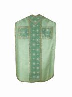 chasuble, étole, voile de calice, manipule : ornement vert n°3