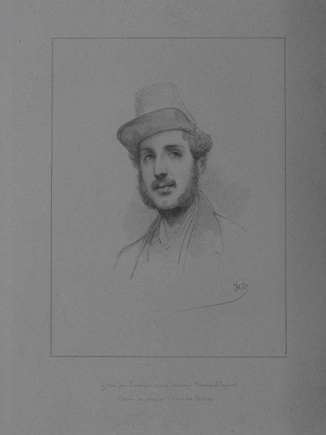 Estampe de Jules Gabriel Levasseur - Portrait de Ferdinand-Philippe d'Orléans