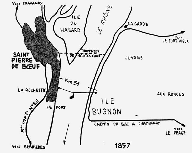 Bac, et bac à traille de Saint-Pierre-de-Boeuf (disparus)