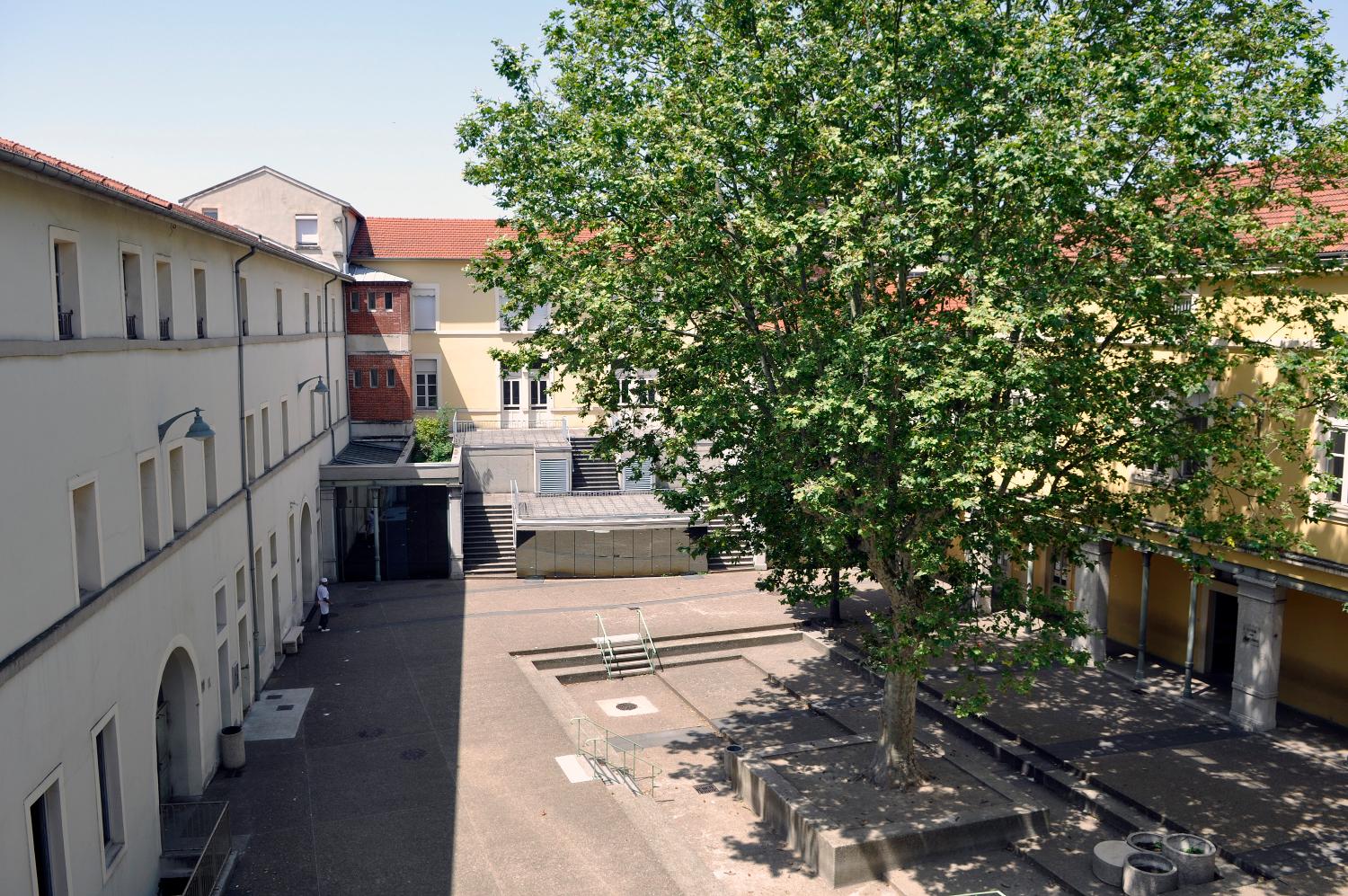 Collège de jésuites, puis institut national, école centrale supplémentaire, école communale secondaire, collège communal et école pratique de commerce et d'industrie, lycée, actuellement collège François-Ponsard