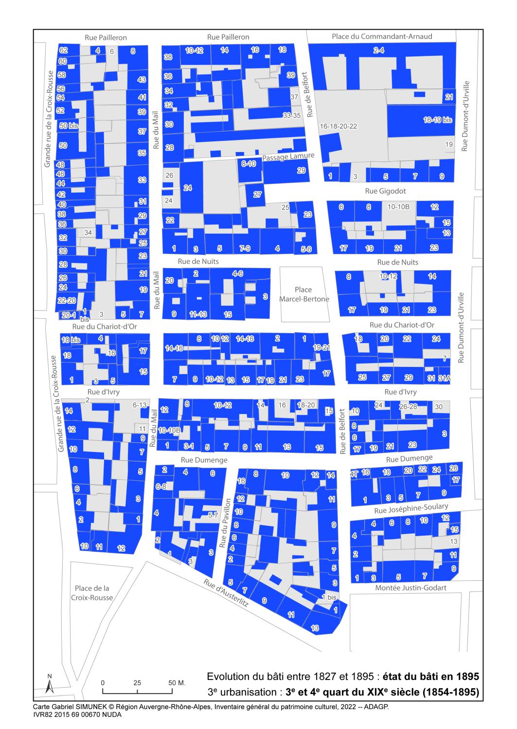 Secteur d'étude du 4ème arrondissement de Lyon. Études urbaines du 4e arrondissement : les immeubles-ateliers vecteur du développement urbain du Plateau de la Croix-Rousse.
