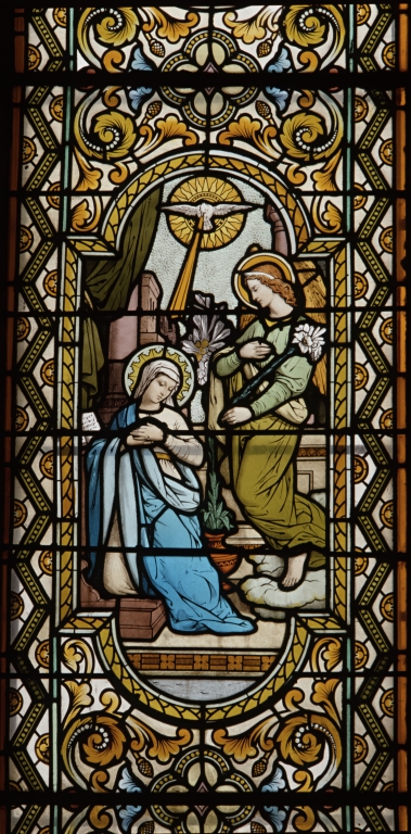 verrière : scènes de la Vie de la Vierge (baie 9)