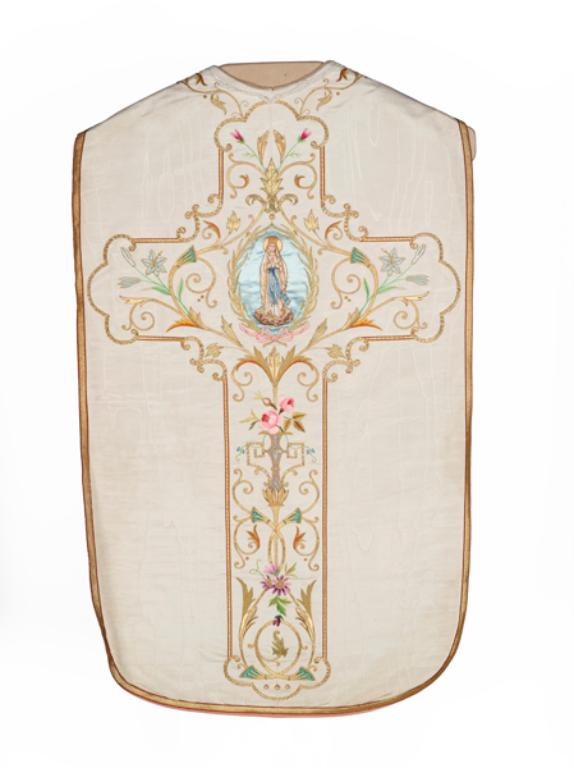 chasuble, étole, manipule, bourse de corporal : ornement blanc n°2