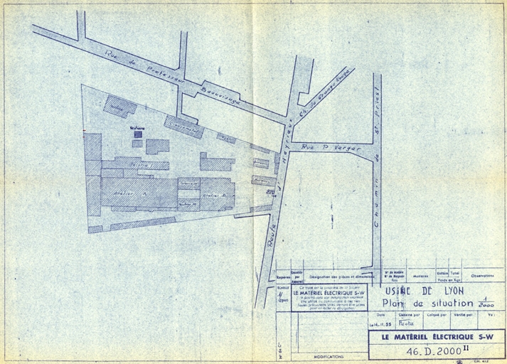 Usine de matériel électrique industriel Grammont dite Ateliers de Lyon et du Dauphiné puis le matériel électrique S.W. Schneider-Westinghouse actuellement Jeumont-Schneider Transformateurs (JST)