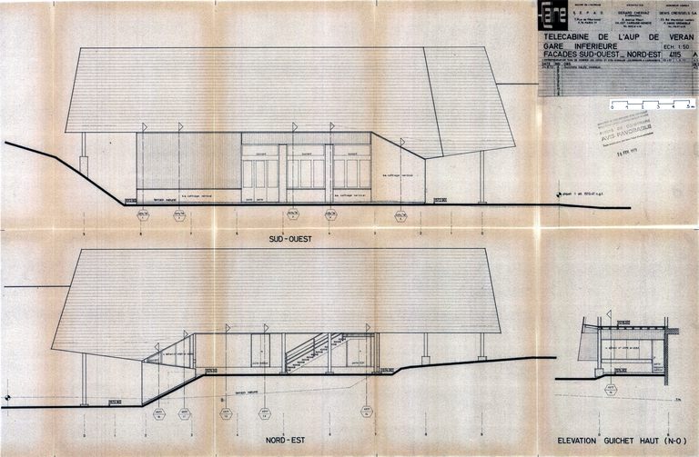 Gare de téléphérique : gare inférieure de la télécabine de l´Aup de Véran