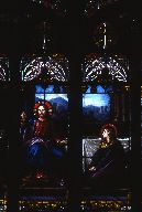 Verrière : Jésus chez Marthe et Marie Madeleine (baie 17), verrière figurée