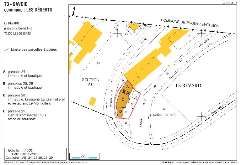 Ensemble de 3 immeubles et un établissement administratif, dit centre administratif du SIVOM du Revard, actuellement office de tourisme