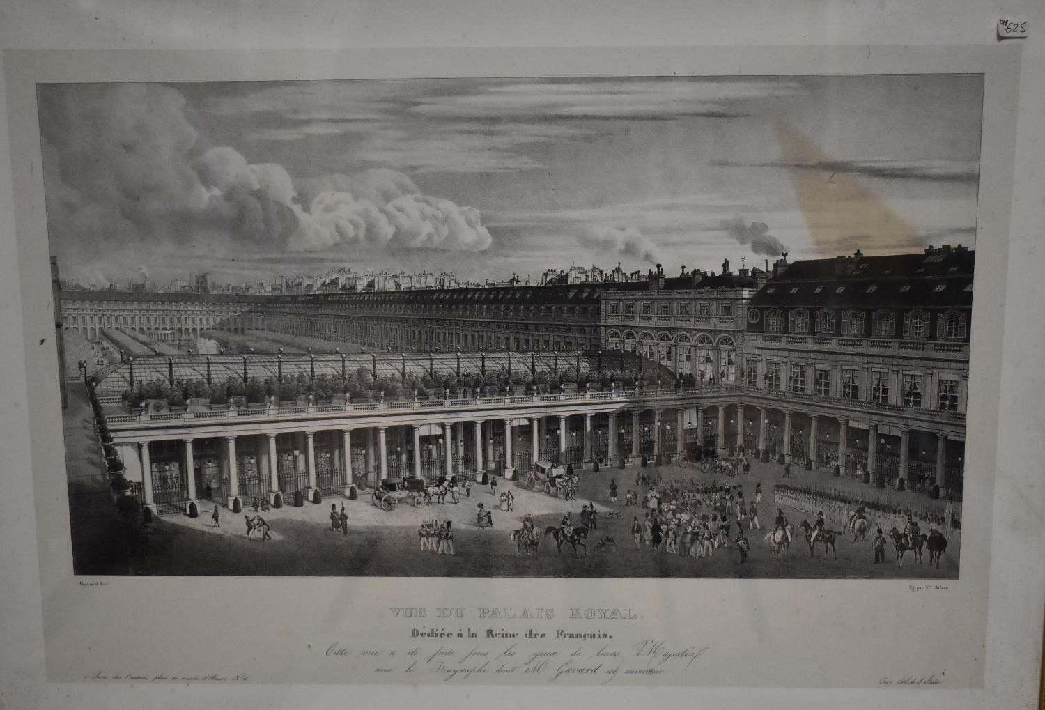 Estampe d'après Victor Adam - Vue du Palais Royal