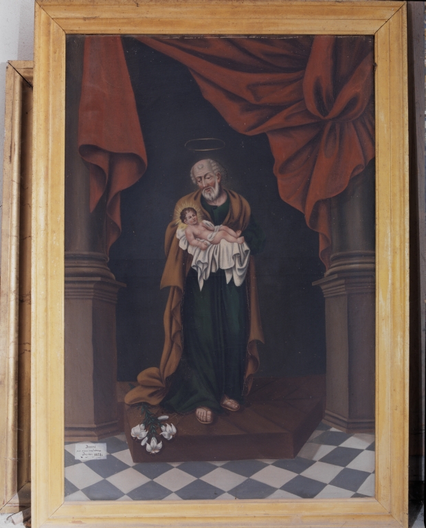Ensemble de 2 tableaux : Saint Joseph, Sainte Philomène