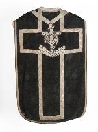 chasuble, manipule, voile de calice : ornement noir n°1