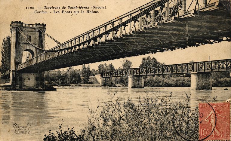 Pont ferroviaire de Cordon (détruit) ; piles (vestiges)
