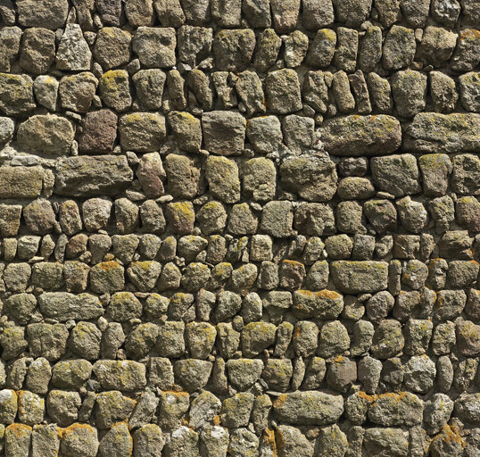 Appareil de granite à petit moellon sur chant (Essertines-en-Châtelneuf, Hérieux, ferme, IA42002966).