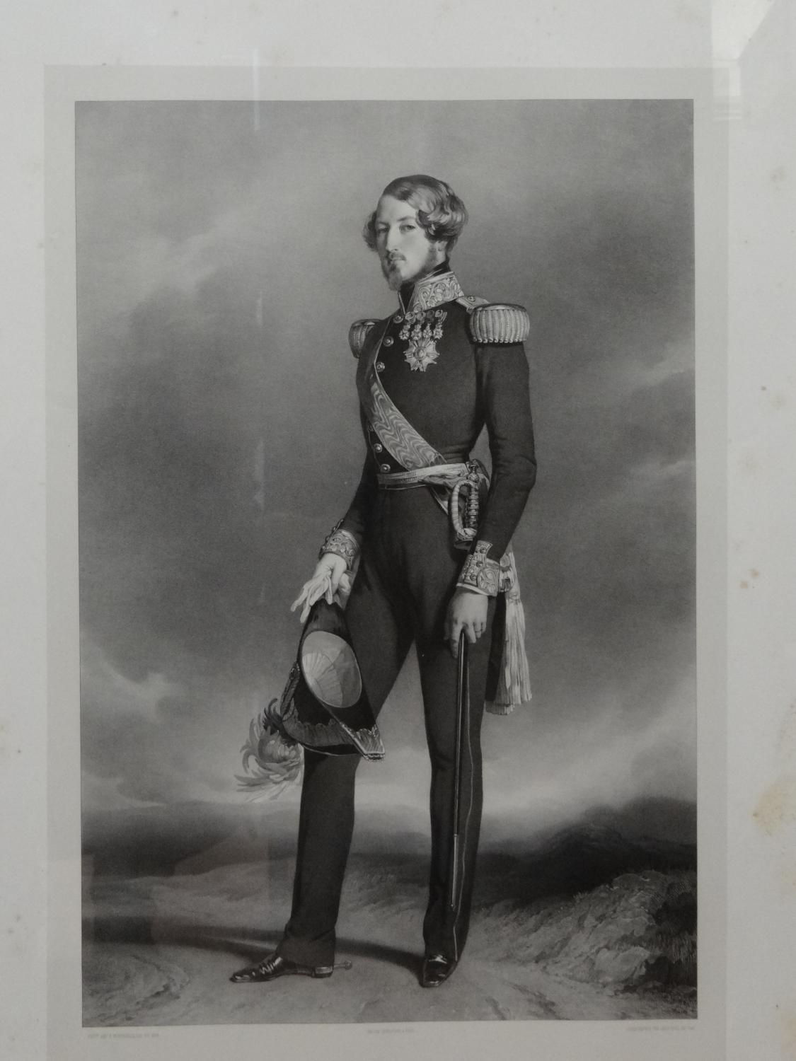 Estampe : portrait d'Auguste de Saxe-Cobourg