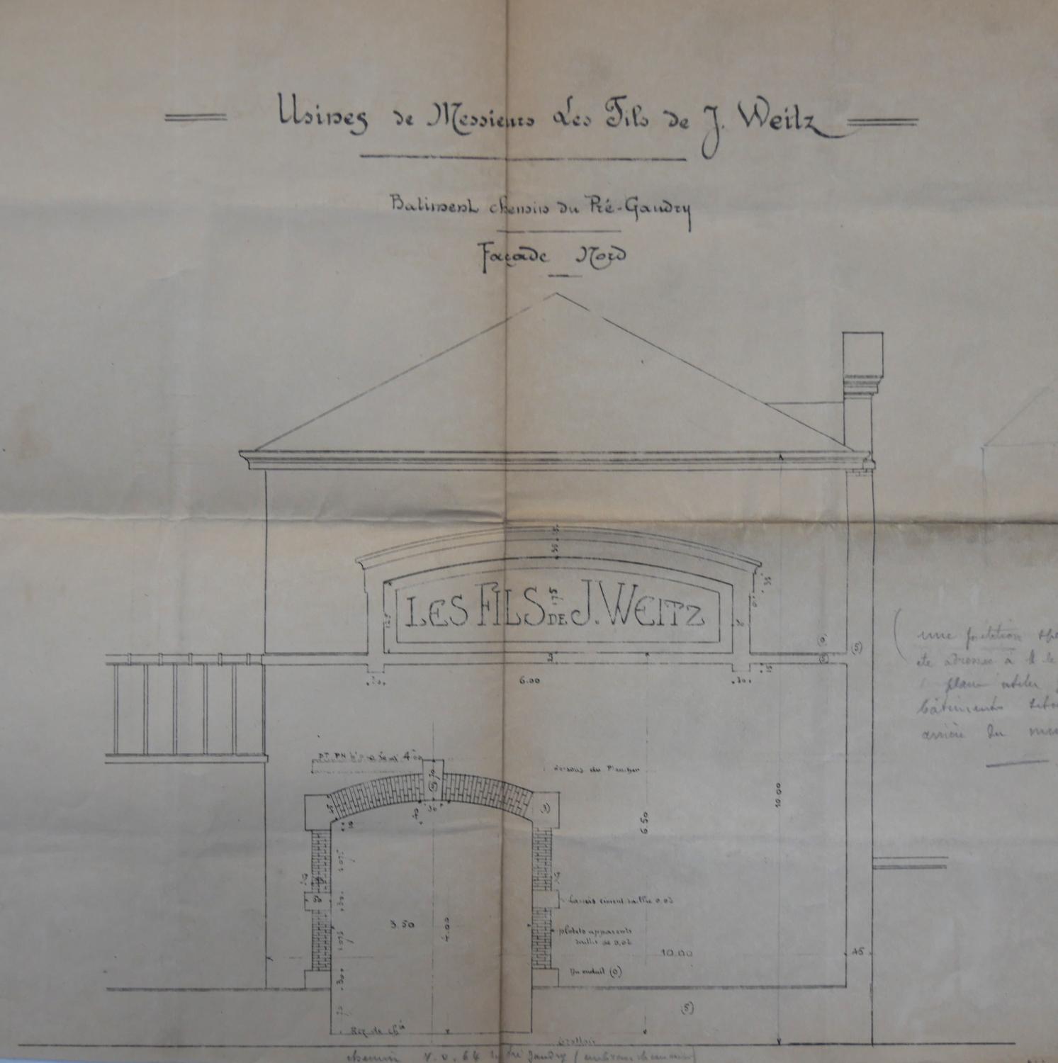 Plan usine Weitz 1916 (AC Lyon 314W577)