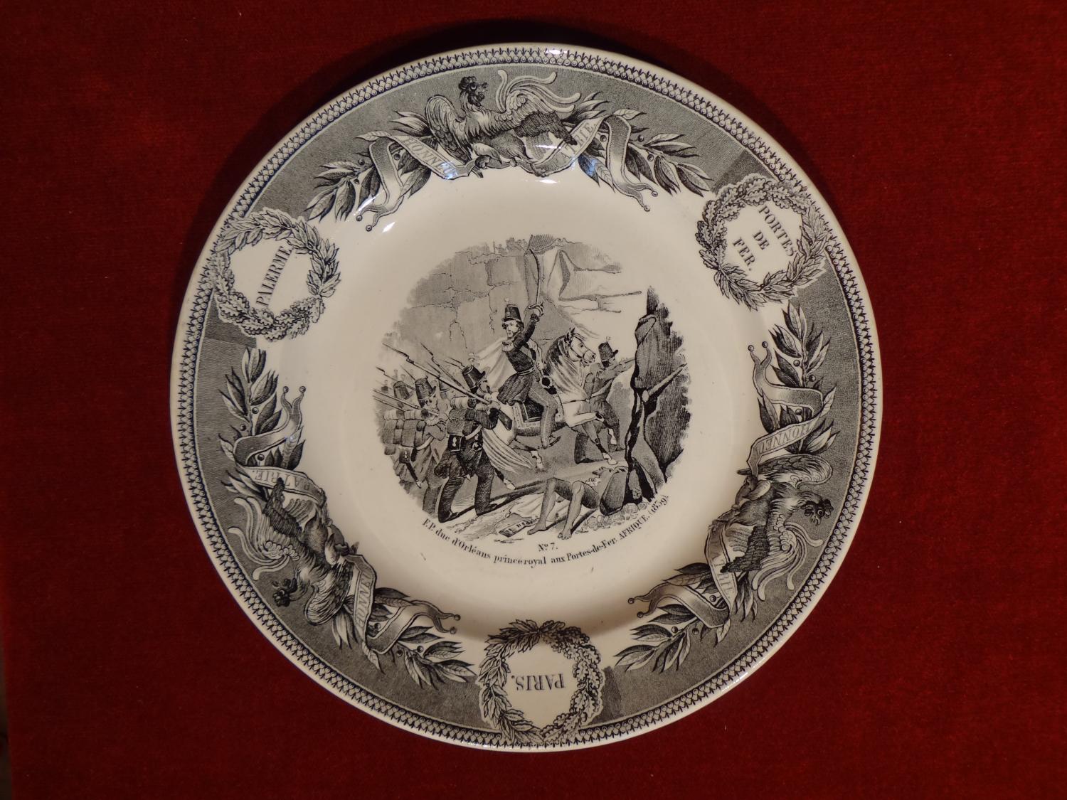 Assiette historiée Creil-Montereau - La vie de Ferdinand-Philippe duc d'Orléans, N° 7