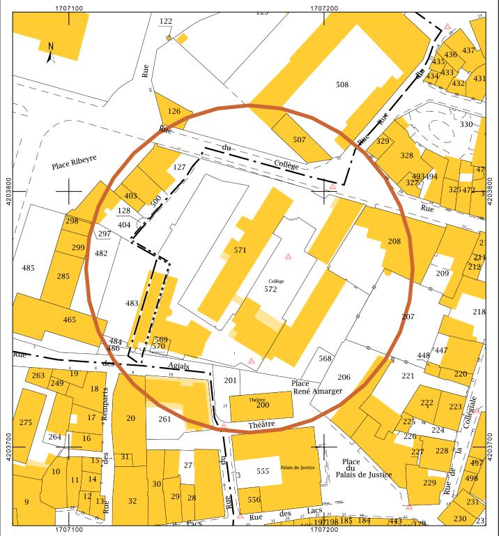 Collège de jésuites de Saint-Flour, dit collège de Fontanges, puis école secondaire municipale, collège municipal, lycée municipal, groupe scolaire Victor-Hugo, actuellement groupe scolaire Hugo-Vialatte et immeuble communal