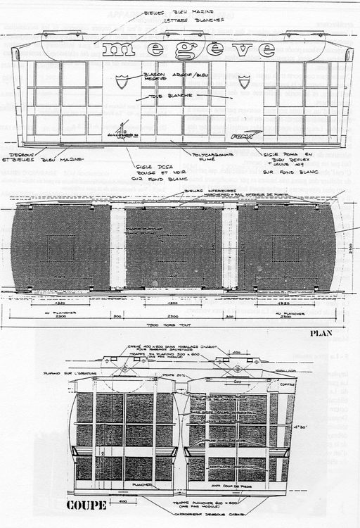 Ensemble du génie civil : téléférique, télécabine, remonte-pente