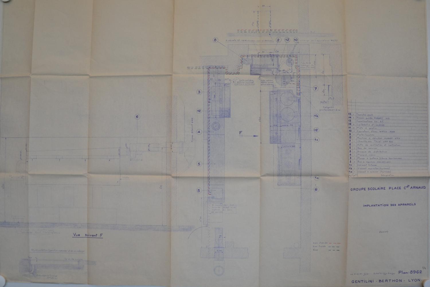 Plans du groupe scolaire Commandant Arnaud Lyon 4e