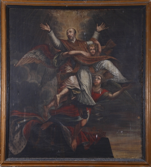 Tableau : Saint Ignace de Loyola porté au ciel par des anges