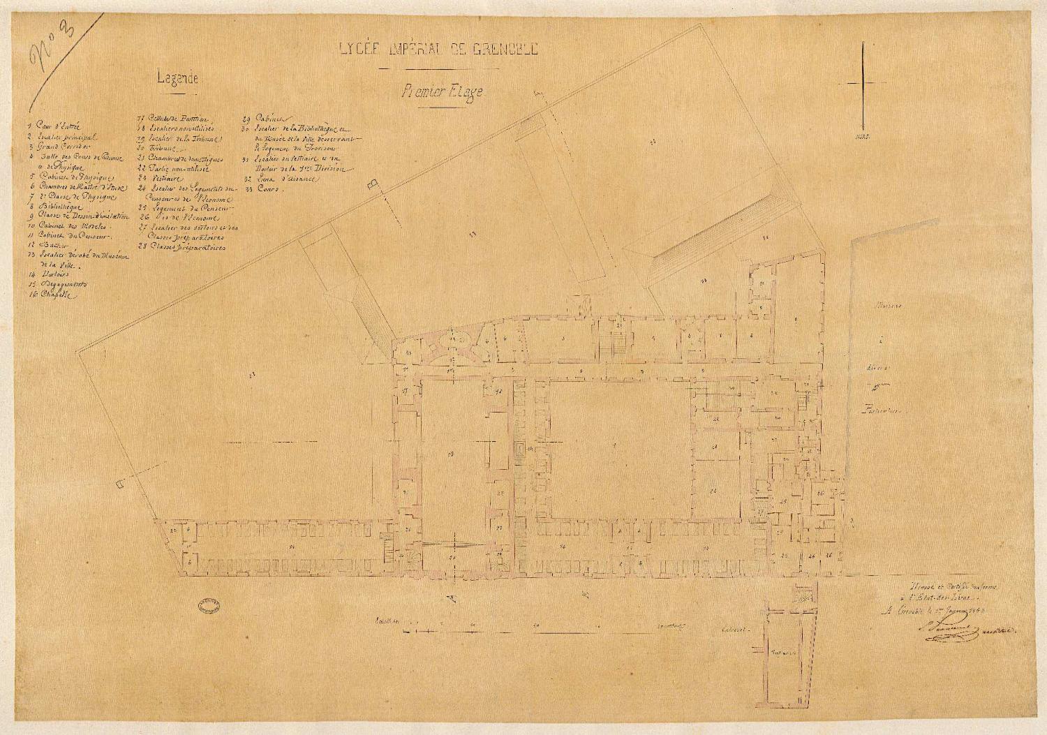 Collège de jésuites, dit Royal-Dauphin, puis école centrale, lycée impérial, collège royal, lycée de jeunes filles, actuellement cité scolaire Stendhal