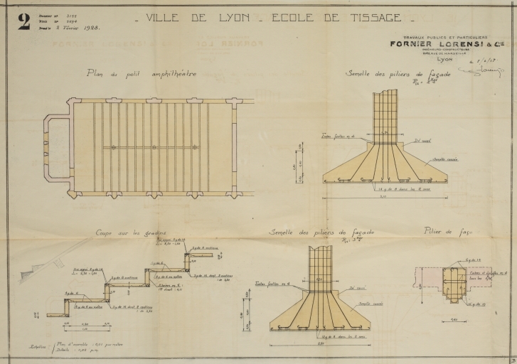 Ecole municipale de tissage de Lyon dite École Supérieure du Textile puis lycée d'enseignement technique La Martinière-Diderot, site Diderot