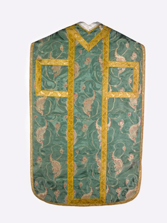 chasuble, manipule, bourse de corporal: ornement vert n°1