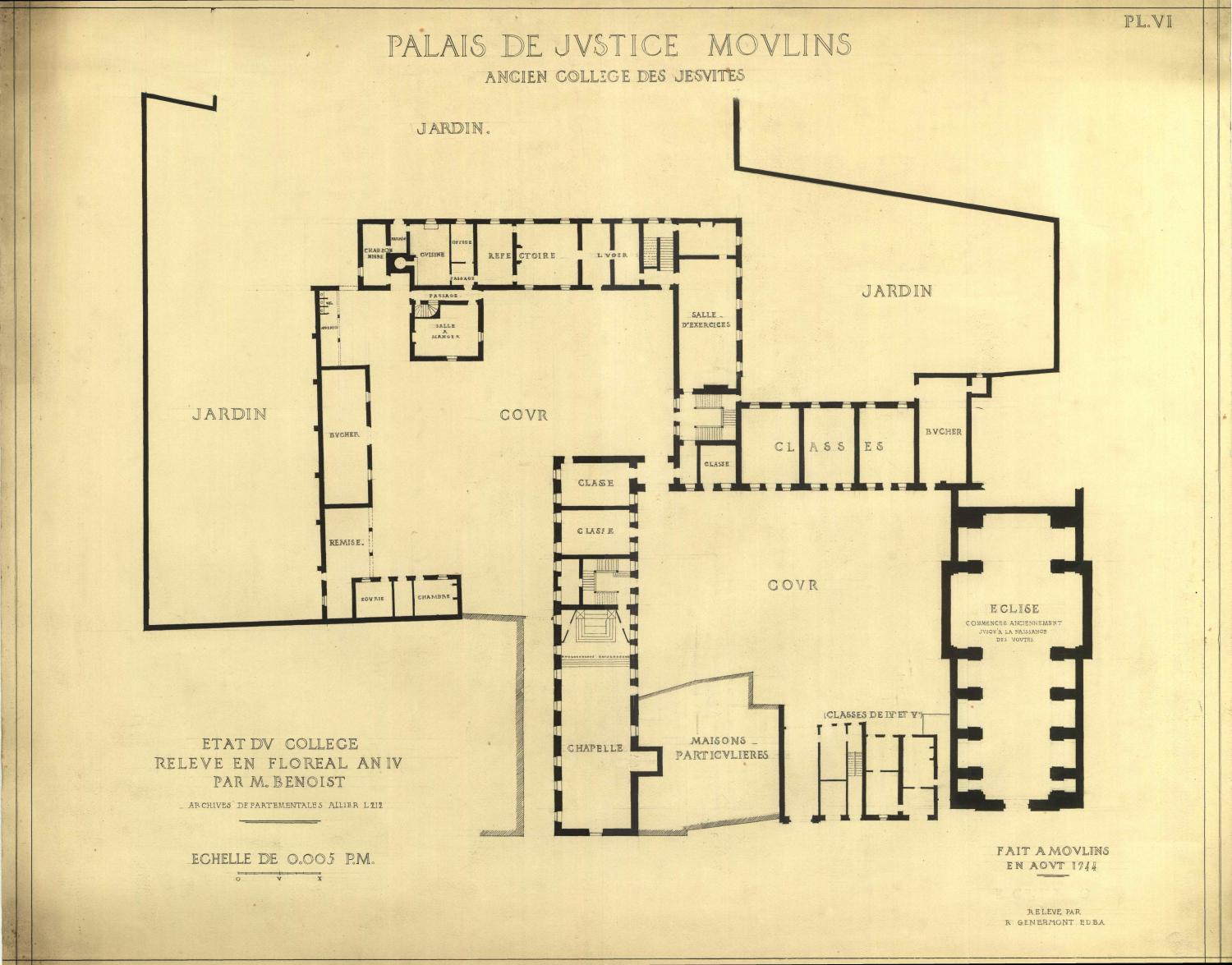 Collège de jésuites dit collège Sainte-Marie, puis école centrale, actuellement palais de justice