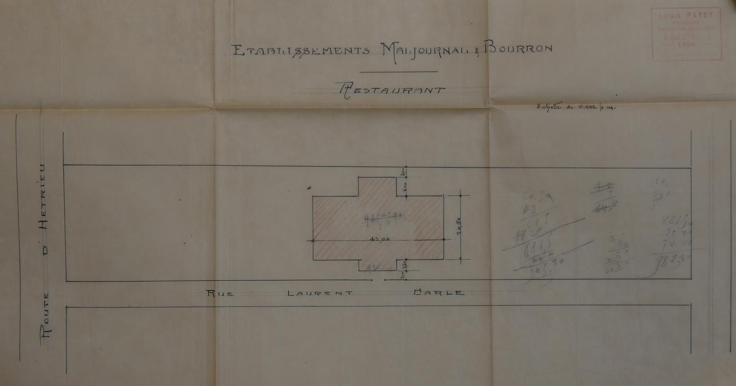 Plans d'usine de 1918 lyon 8e (AC Lyon 314W/603, 229) 
