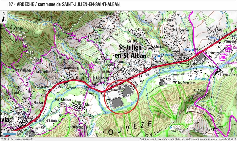Moulinage Blanchon puis société FIMOLA - Filatures et moulinages de l'Ardèche actuellement moulinage Payen, texturation de soie, textiles artificiels et synthétiques