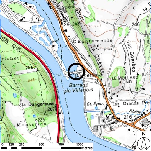Barrage de retenue de Villebois, pont