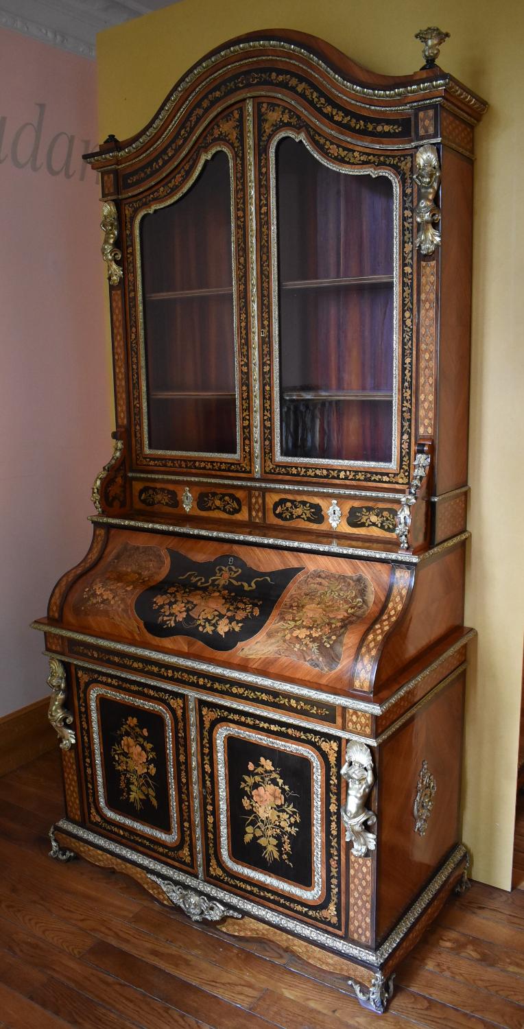 Bas d'armoire-secrétaire à abattant-bibliothèque - n° 1