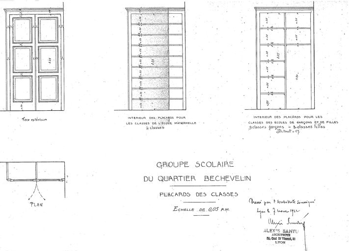 Ensemble des placards et placards-bibliothèques