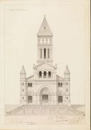 Elévation sud (sur la rue Neyret) dressée par G. André pour C. Tisseur, 1874 (Arch. mun. Lyon, 2 S 00231/4, dessin (encre et lavis).