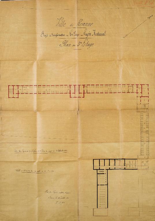 Manoir de Chènevoux, puis collège de jésuites, puis école centrale, puis lycée de garçons, actuellement lycée d'enseignement secondaire Jean-Puy