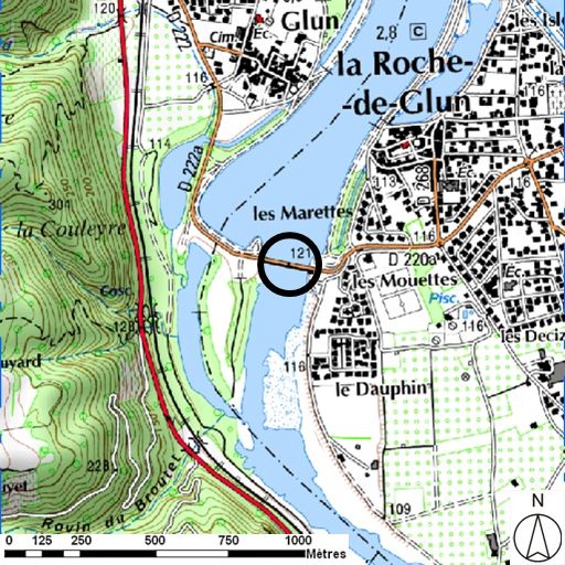 Barrage de retenue du Rhône, pont routier, pont-digue