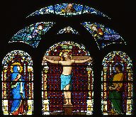 Verrière : calvaire (baie 0), verrière figurée