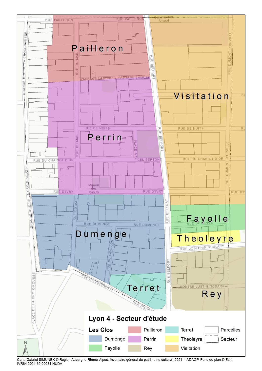 Secteur d'étude du 4ème arrondissement de Lyon. Études urbaines du 4e arrondissement : les immeubles-ateliers vecteur du développement urbain du Plateau de la Croix-Rousse.