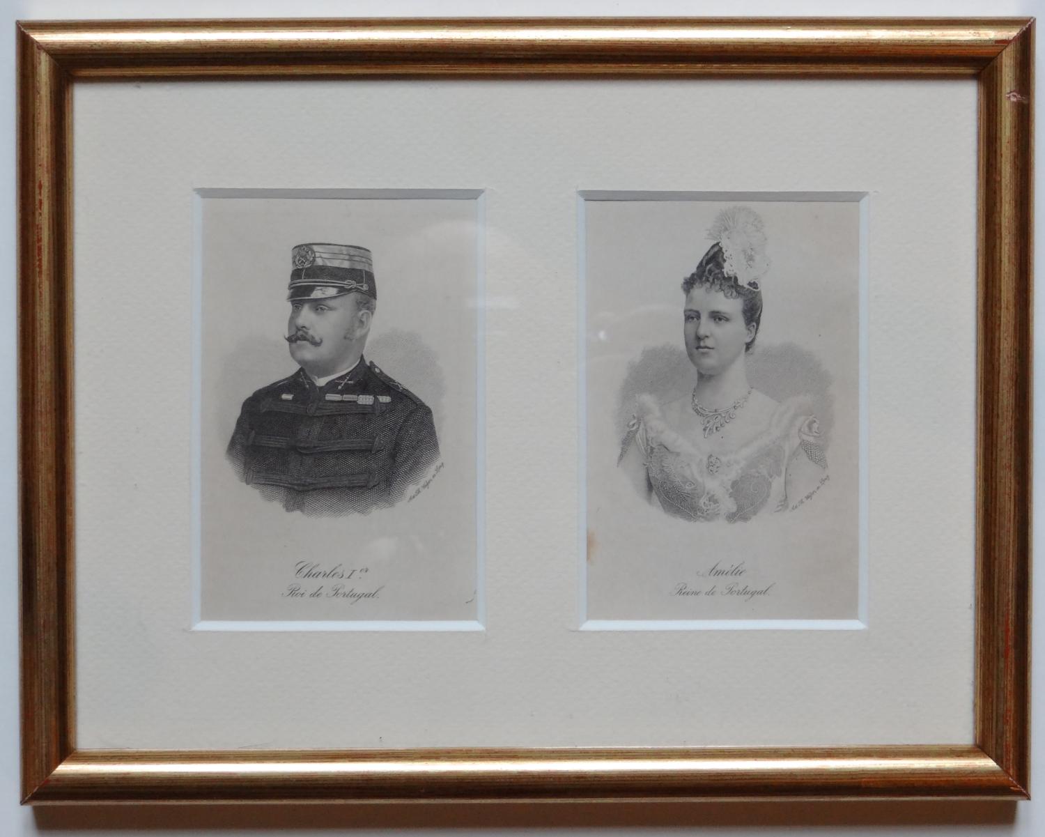Portraits de Charles Ier et d'Amélie, roi et reine de Portugal